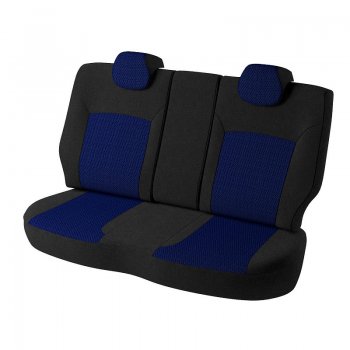 5 599 р. Чехлы для сидений Lord Autofashion Дублин (жаккард)  Chevrolet Aveo  T300 (2011-2015) седан, хэтчбек (Черный, вставка Рогожка (синий))  с доставкой в г. Керчь. Увеличить фотографию 2