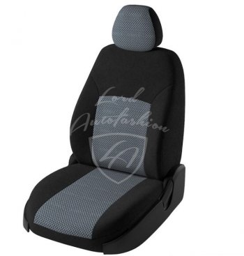 Чехлы для сидений Lord Autofashion Дублин (жаккард) Chevrolet Aveo  T300 (2011-2015) седан, хэтчбек (Черный, вставка Стежок серый)