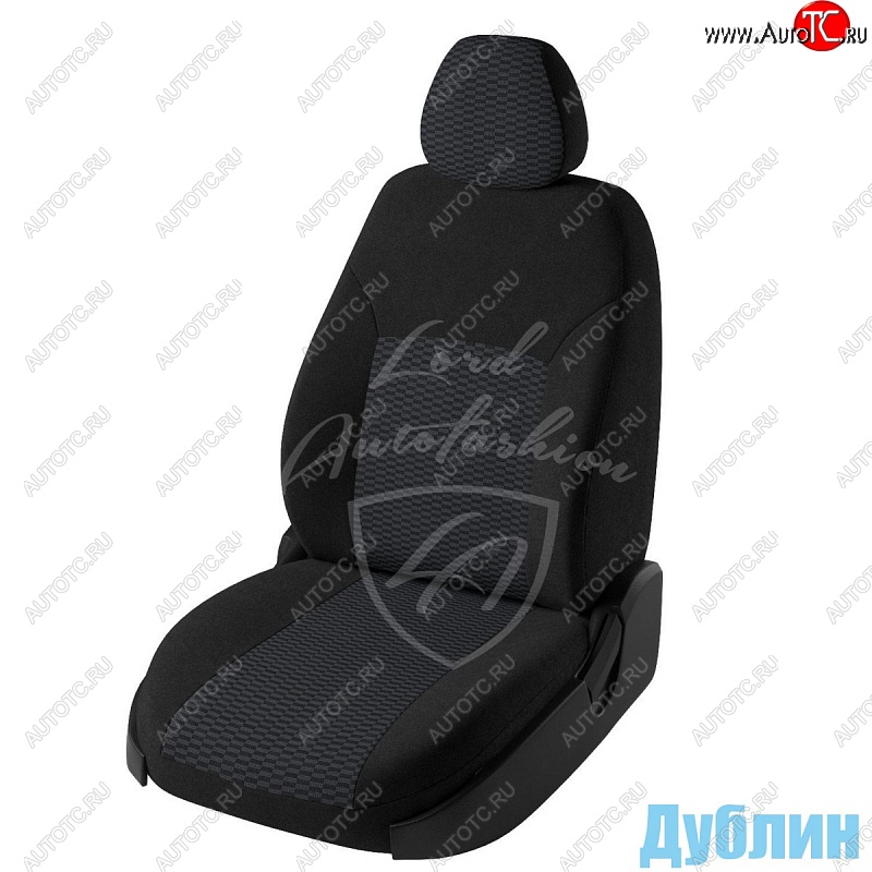 5 949 р. Чехлы для сидений Lord Autofashion Дублин (жаккард)  Chevrolet Aveo ( T200,  T250) (2002-2011) хэтчбек 5 дв, хэтчбек 5 дв рестайлинг (Черный, вставка Прямоугольник черный)  с доставкой в г. Керчь