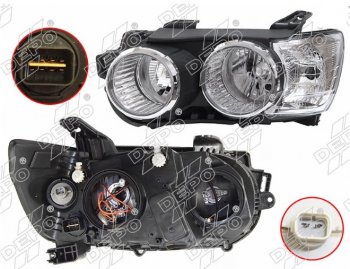 Левая передняя фара DEPO (хром) Chevrolet Aveo  T300 (2011-2015) седан, хэтчбек