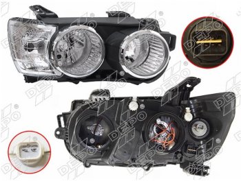 Правая передняя фара DEPO (хром) Chevrolet Aveo T300 седан (2011-2015)