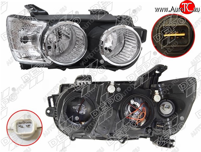 4 999 р. Правая передняя фара DEPO (хром) Chevrolet Aveo T300 седан (2011-2015)  с доставкой в г. Керчь