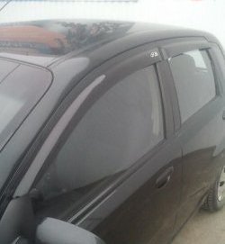 Комплект дефлекторов окон (ветровиков) 4 шт. (5 дв.) Russtal Chevrolet Aveo T200 хэтчбек 5 дв (2002-2008)