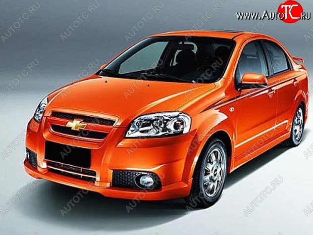 4 499 р. Накладка на передний бампер CT Chevrolet Aveo T250 седан рестайлинг (2006-2011) (Неокрашенная)  с доставкой в г. Керчь