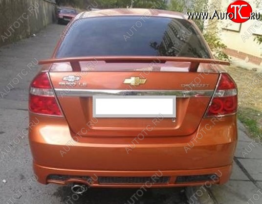 4 499 р. Накладка на задний бампер CT Chevrolet Aveo T250 седан рестайлинг (2006-2011) (Неокрашенная)  с доставкой в г. Керчь