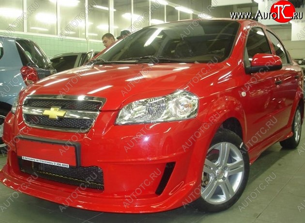 7 199 р. Передний бампер CT Chevrolet Aveo T250 седан рестайлинг (2006-2011) (Неокрашенный)  с доставкой в г. Керчь