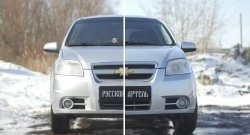 1 099 р. Защитная сетка решетки переднего бампера RA Chevrolet Aveo T250 седан рестайлинг (2006-2011)  с доставкой в г. Керчь. Увеличить фотографию 2