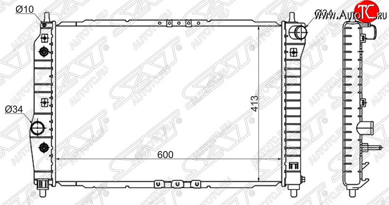 6 549 р. Радиатор двигателя SAT (пластинчатый, 1.4, МКПП/АКПП) Chevrolet Aveo T200 седан (2003-2008) с доставкой в г. Керчь Увеличить фотографию 1 6 549 р. Радиатор двигателя SAT (пластинчатый, 1.4, МКПП/АКПП) Chevrolet Aveo T200 седан (2003-2008) с доставкой в г. Керчь