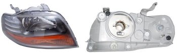 Правая фара SAT (чёрная) Chevrolet Aveo  T200 (2002-2008), Daewoo Kalos (2002-2008)