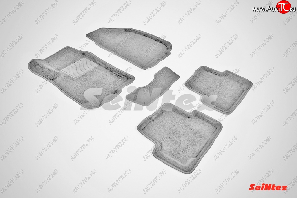 6 449 р. Износостойкие коврики в салон SeiNtex Premium 3D 4 шт. (ворсовые, черные) Chevrolet Aveo T300 седан (2011-2015)  с доставкой в г. Керчь