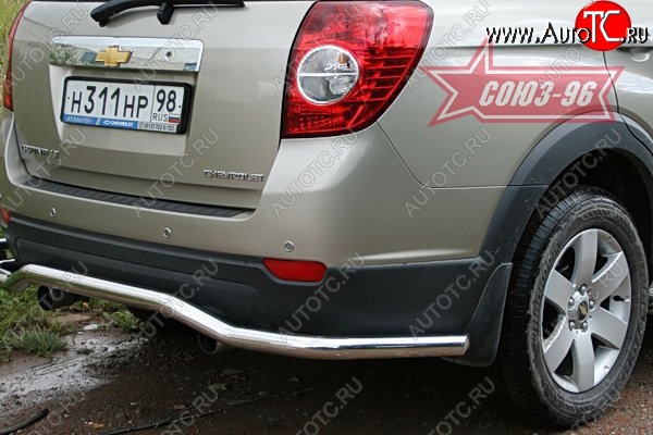 9 989 р. Защита заднего бампера Souz-96 (d60) Chevrolet Captiva  дорестайлинг (2006-2011)  с доставкой в г. Керчь