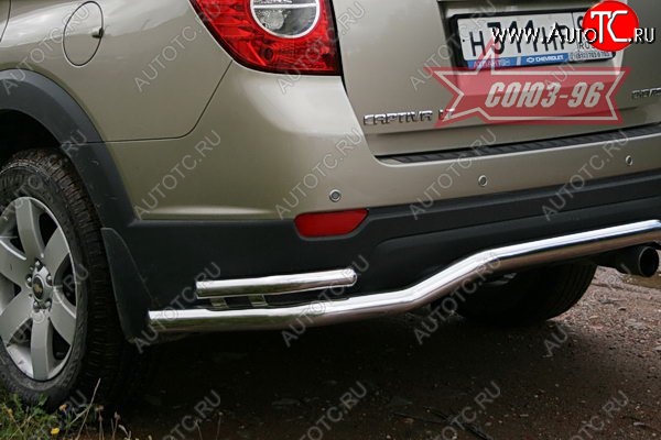 12 419 р. Двойная защита заднего бампера Souz-96 (d60/42) Chevrolet Captiva  дорестайлинг (2006-2011)  с доставкой в г. Керчь