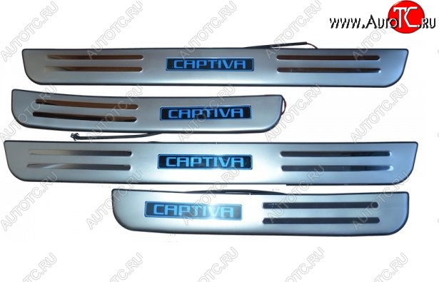 4 299 р. Накладки на порожки автомобиля СТ Chevrolet Captiva  дорестайлинг (2006-2011)  с доставкой в г. Керчь