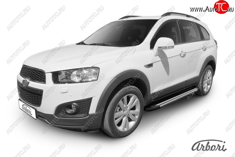 12 509 р. Порожки для ног Arbori Luxe Black Chevrolet Captiva 2-ой рестайлинг (2013-2016)  с доставкой в г. Керчь