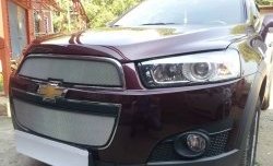 3 199 р. Сетка на бампер Russtal (хром) Chevrolet Captiva 1-ый рестайлинг (2011-2013)  с доставкой в г. Керчь. Увеличить фотографию 2