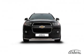 14 363 р. Защита переднего бампера Arbori (нержавейка, 2 трубы d57 и 42 mm). Chevrolet Captiva 2-ой рестайлинг (2013-2016)  с доставкой в г. Керчь. Увеличить фотографию 2