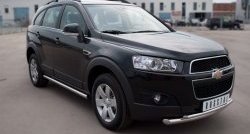 18 399 р. Защита переднего бампера (2 трубыØ63 и 42 мм, нержавейка) SLITKOFF  Chevrolet Captiva (2006-2011)  дорестайлинг  с доставкой в г. Керчь. Увеличить фотографию 4