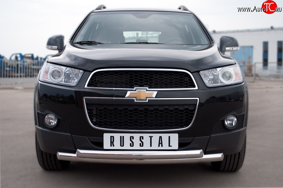 18 799 р. Защита переднего бампера (2 трубыØ63 мм, нержавейка) SLITKOFF Chevrolet Captiva 1-ый рестайлинг (2011-2013)  с доставкой в г. Керчь