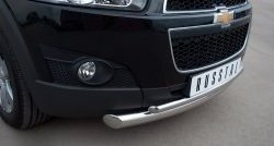 18 699 р. Защита переднего бампера (2 трубыØ76 и 42 мм, нержавейка) SLITKOFF Chevrolet Captiva 1-ый рестайлинг (2011-2013)  с доставкой в г. Керчь. Увеличить фотографию 2