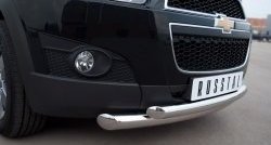 18 899 р. Защита переднего бампера (2 трубыØ76 и 63 мм, нержавейка) SLITKOFF  Chevrolet Captiva (2011-2013) 1-ый рестайлинг  с доставкой в г. Керчь. Увеличить фотографию 2