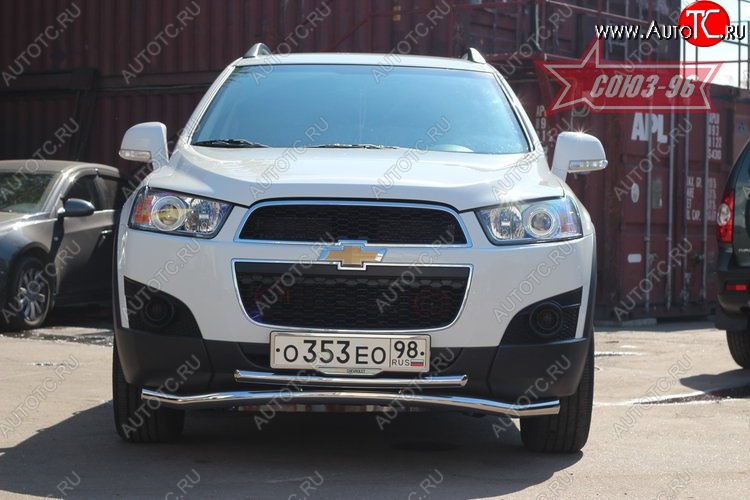 22 679 р. Защита переднего бампера одинарная Souz-96 Premium (d60/42) Chevrolet Captiva 1-ый рестайлинг (2011-2013)  с доставкой в г. Керчь