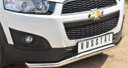 15 449 р. Защита переднего бампера (Ø63 мм волна, нержавейка) SLITKOFF  Chevrolet Captiva (2013-2016) 2-ой рестайлинг  с доставкой в г. Керчь. Увеличить фотографию 2