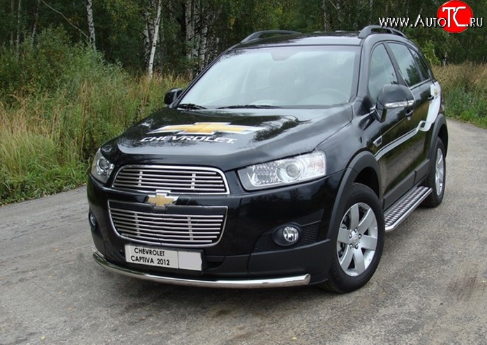 11 899 р. Защита переднего бампера d63.5 мм Металл Дизайн Chevrolet Captiva 1-ый рестайлинг (2011-2013) (полированная нержавейка)  с доставкой в г. Керчь