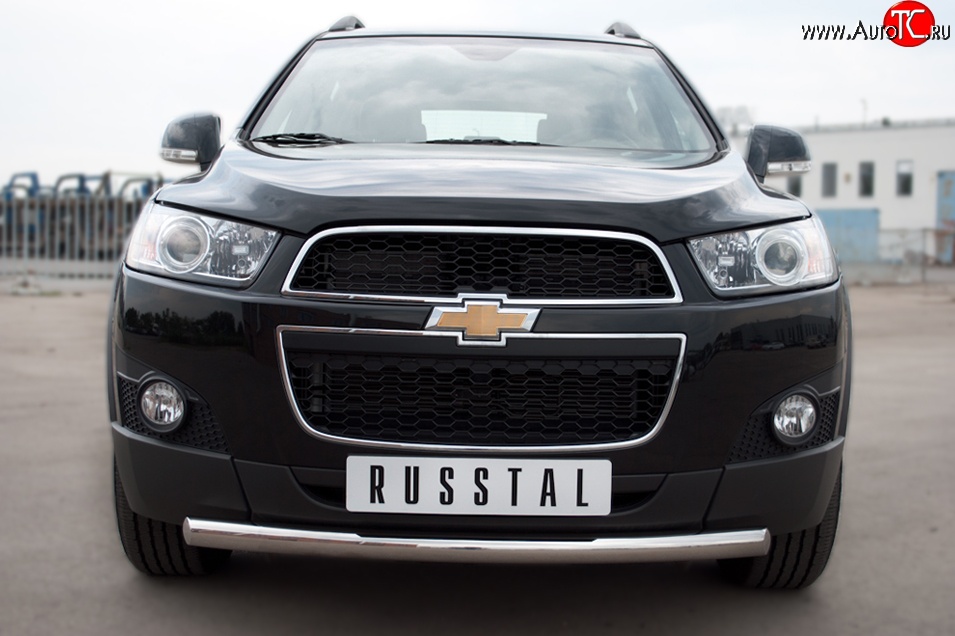 15 349 р. Одинарная защита переднего бампера диаметром 63 мм SLITKOFF  Chevrolet Captiva (2011-2013) 1-ый рестайлинг  с доставкой в г. Керчь