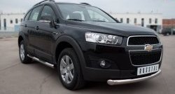 15 549 р. Одинарная защита переднего бампера диаметром 76 мм SLITKOFF  Chevrolet Captiva (2011-2013) 1-ый рестайлинг  с доставкой в г. Керчь. Увеличить фотографию 4