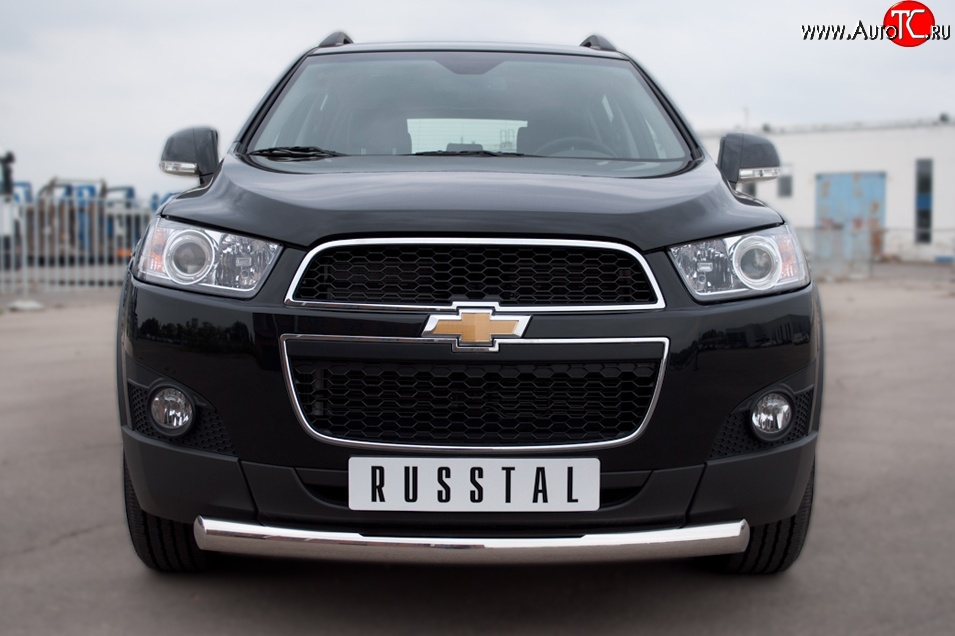 15 549 р. Одинарная защита переднего бампера диаметром 76 мм SLITKOFF  Chevrolet Captiva (2011-2013) 1-ый рестайлинг  с доставкой в г. Керчь