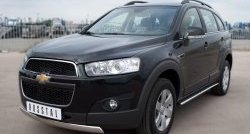 12 499 р. Защита переднего бампера (Ø75х42 мм, нержавейка) Russtal Chevrolet Captiva 1-ый рестайлинг (2011-2013)  с доставкой в г. Керчь. Увеличить фотографию 4