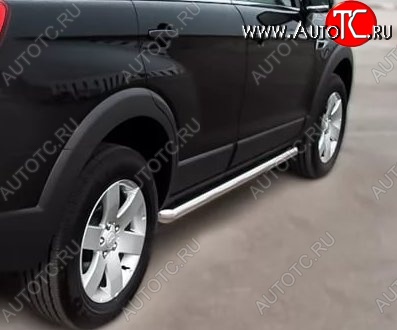 13 299 р. Защита порогов из круглой трубы диаметром 63 мм Russtal Chevrolet Captiva 1-ый рестайлинг (2011-2013)  с доставкой в г. Керчь