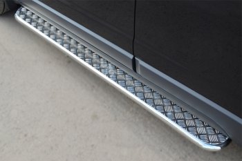 Широкая защита порогов с трубой диаметром 42 мм SLITKOFF v2 Chevrolet Captiva (2013-2016) 2-ой рестайлинг