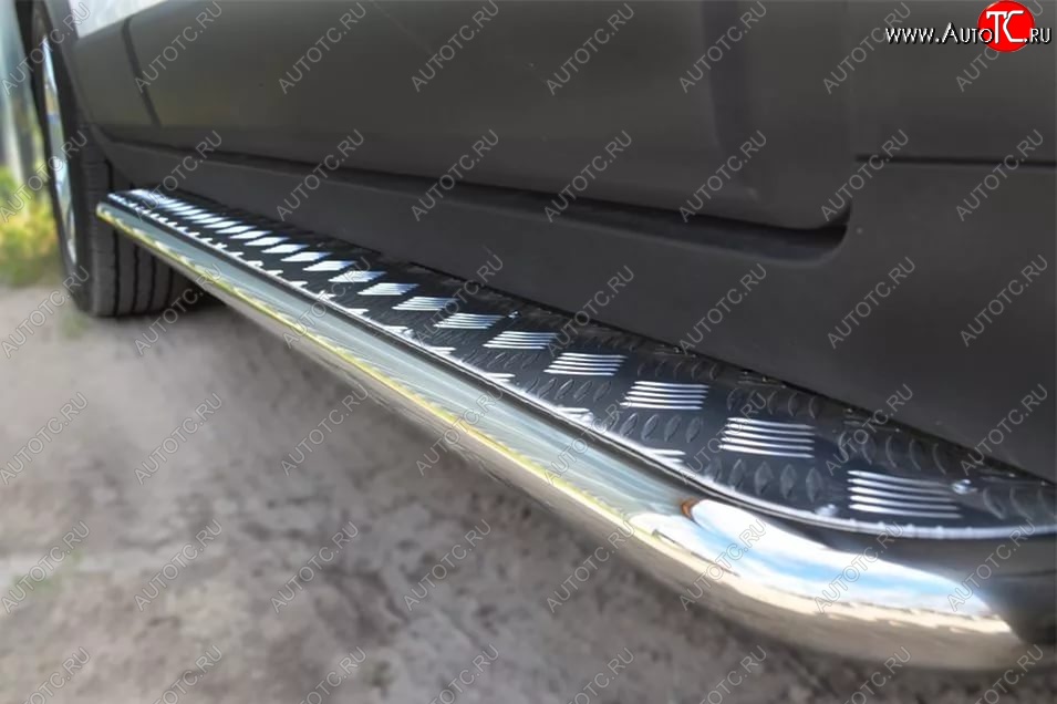 35 549 р. Широкая защита порогов с трубой диаметром 42 мм SLITKOFF v3 Chevrolet Captiva 2-ой рестайлинг (2013-2016)  с доставкой в г. Керчь