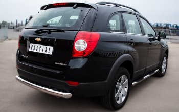 15 599 р. Защита порогов из трубы d76 мм с пластиковыми вставками для ног Russtal v3 Chevrolet Captiva 1-ый рестайлинг (2011-2013)  с доставкой в г. Керчь. Увеличить фотографию 2