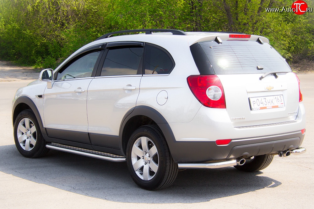 4 199 р. Защита порогов из круглой трубы диаметром 51 мм Petroil Tuning Chevrolet Captiva 1-ый рестайлинг (2011-2013) (Нержавейка)  с доставкой в г. Керчь