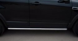 52 999 р. Защита порогов из круглой трубы диаметром 63 мм Russtal Chevrolet Captiva 1-ый рестайлинг (2011-2013) (Защита порогов с со скосами на торцах (вариант 1))  с доставкой в г. Керчь. Увеличить фотографию 7