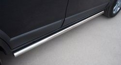 52 999 р. Защита порогов из круглой трубы диаметром 63 мм Russtal Chevrolet Captiva 1-ый рестайлинг (2011-2013) (Защита порогов с со скосами на торцах (вариант 1))  с доставкой в г. Керчь. Увеличить фотографию 9