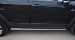 52 999 р. Защита порогов из круглой трубы диаметром 63 мм Russtal Chevrolet Captiva 1-ый рестайлинг (2011-2013) (Защита порогов с со скосами на торцах (вариант 1))  с доставкой в г. Керчь. Увеличить фотографию 11
