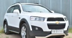 11 999 р. Защита порогов из круглой трубы диаметром 63 мм (рестайлинг) Russtal Chevrolet Captiva 2-ой рестайлинг (2013-2016) (Защита порогов с со скосами на торцах (вариант 1))  с доставкой в г. Керчь. Увеличить фотографию 4
