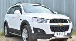 11 999 р. Защита порогов из круглой трубы диаметром 63 мм (рестайлинг) Russtal Chevrolet Captiva 2-ой рестайлинг (2013-2016) (Защита порогов с со скосами на торцах (вариант 1))  с доставкой в г. Керчь. Увеличить фотографию 7