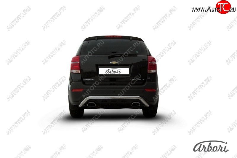 12 149 р. Защита заднего бампера Arbori (скоба, нержавейка, 1 труба d57 mm). Chevrolet Captiva 2-ой рестайлинг (2013-2016)  с доставкой в г. Керчь
