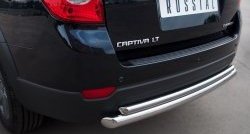 17 649 р. Защита заднего бампера (Ø63 и 42 мм, нержавейка) SLITKOFF  Chevrolet Captiva (2011-2013) 1-ый рестайлинг  с доставкой в г. Керчь. Увеличить фотографию 2