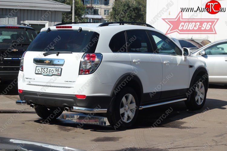 9 899 р. Защита заднего бампера из двух боковых уголков (d60) Souz-96 Chevrolet Captiva 1-ый рестайлинг (2011-2013)  с доставкой в г. Керчь