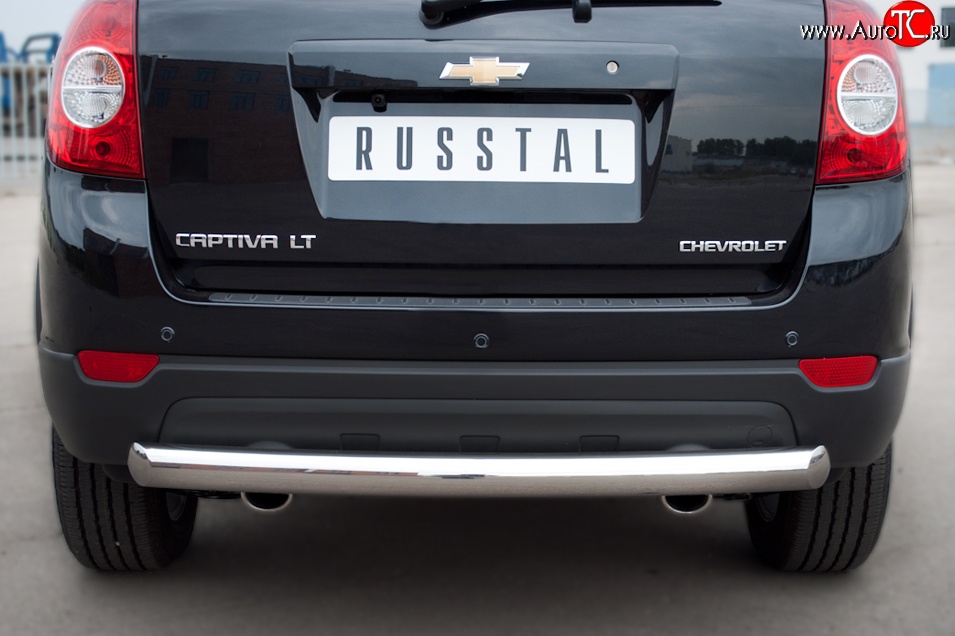 15 549 р. Одинарная защита заднего бампера из трубы диаметром 76 мм SLITKOFF  Chevrolet Captiva (2011-2013) 1-ый рестайлинг  с доставкой в г. Керчь