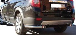 Защита заднего бампера (углы d63.5 мм) Металл Дизайн Chevrolet Captiva (2006-2011)  дорестайлинг (полированная нержавейка)