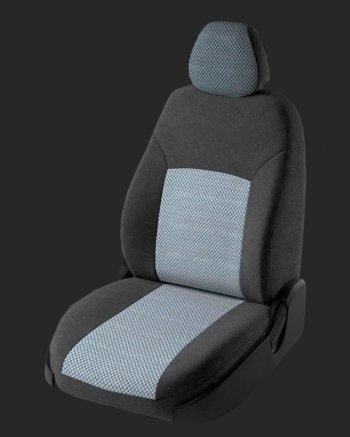 Чехлы для сидений Lord Autofashion Дублин (жаккард, спинка 60/40, 2 Г-образных подголовника) Chevrolet Cobalt седан дорестайлинг (2011-2016) (Серый, вставка Стежок Серый)