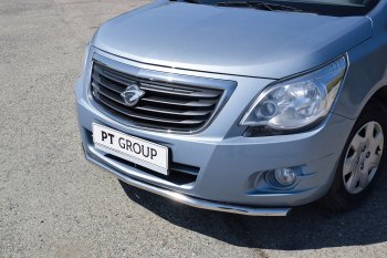 Защита переднего бампера Petroil Tuning (Ø38) Chevrolet Cobalt (2019-2023) седан 2-ой рестайлинг (Нержавейка)