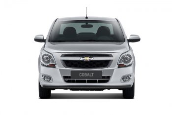 Защита переднего бампера Petroil Tuning (Ø38 мм) Chevrolet Cobalt (2019-2023) седан 2-ой рестайлинг (Сталь с полимерным покрытием в цвет: серебристый ❞Искра❝)