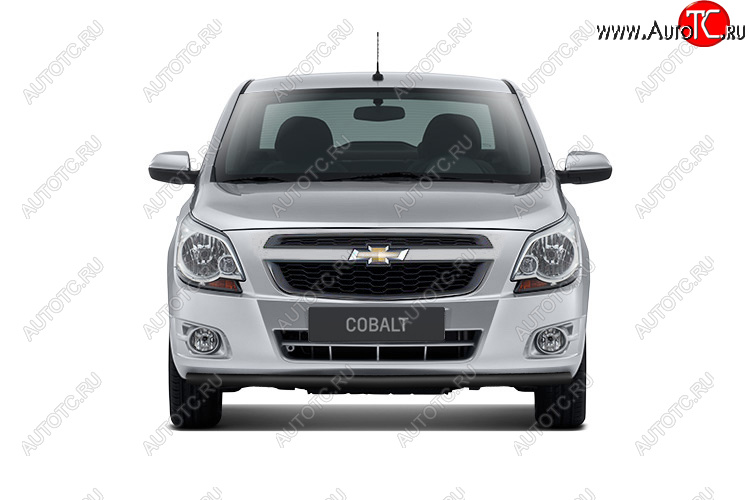 3 639 р. Защита переднего бампера Petroil Tuning (Ø38 мм)  Chevrolet Cobalt (2019-2023) седан 2-ой рестайлинг (Сталь с полимерным покрытием в цвет: серебристый ❞Искра❝)  с доставкой в г. Керчь